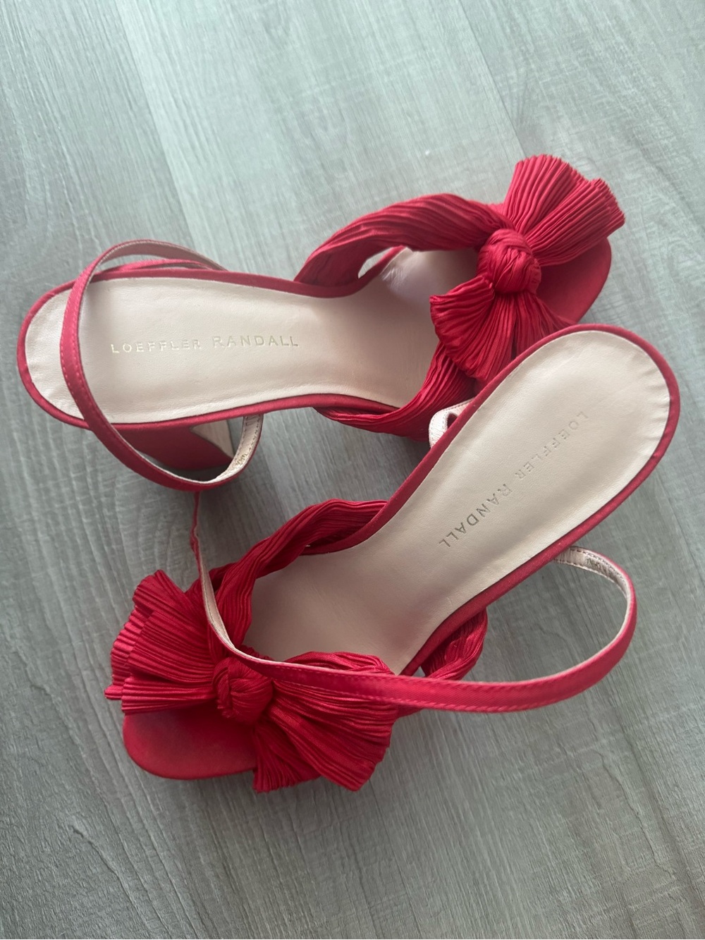 Loeffler Randall Red Pleated Bow Slingback Heels